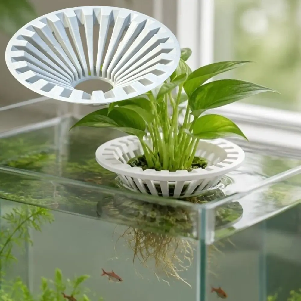 3D Printed Floating Colonization Basket Water Purification Round Soilless Cultivation Holder Universal White