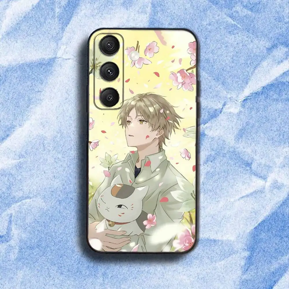 حافظة هاتف Natsume Y-yuujinchou Nyanko لهاتف سامسونج S 25,24,23,22,30,21,10,9,Ultra,Plus,Lite,FE,4,5G حافظة ناعمة سوداء