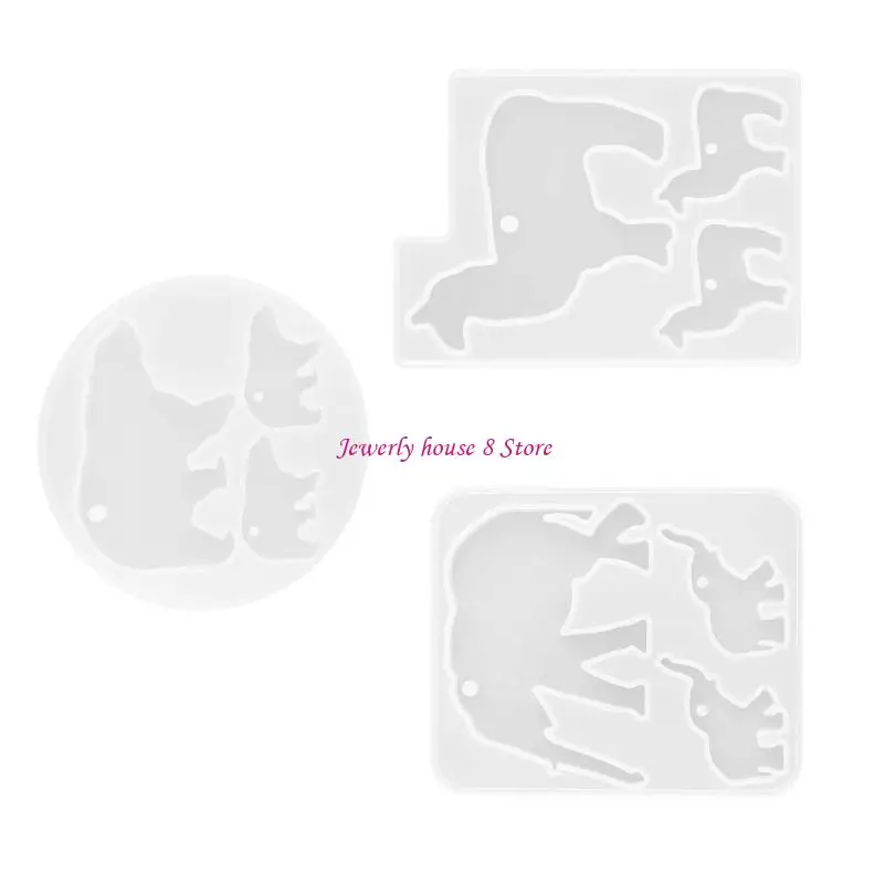 مجموعة قوالب قلادة ساحرة من السيليكون قابلة لإعادة الاستخدام، تصميمات دب الفيل، مستلزمات صناعة المجوهرات للحرف اليدوية الإبداعية