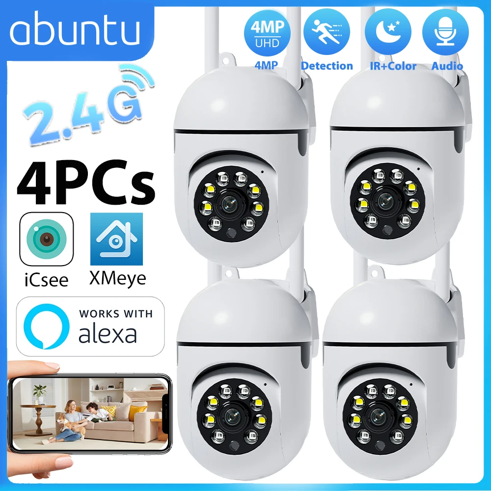 4Pcs 4MP 2K Wifi Ca… - image