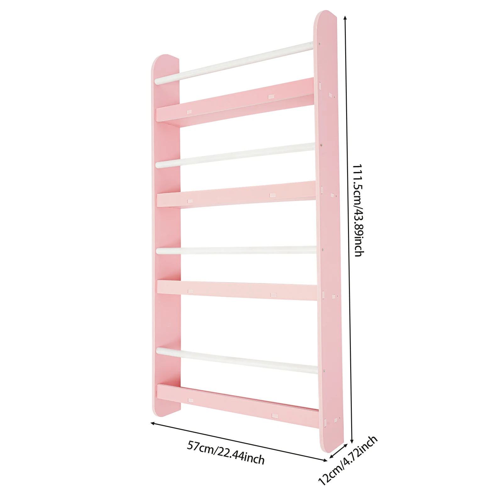 4-Tier Magazine Rack Wall Mounted Children's Bookshelf Living Room Bedroom Magazine Rack Book Storage Rack