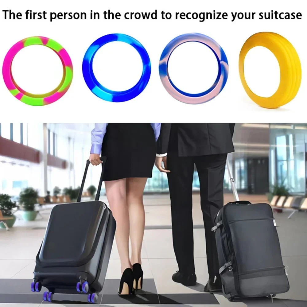 8Pcs Silicone Wheels Protector Travel Luggage Caster Shoes Reduce Wheel Suitcase Trolley Box Casters Cover with Silent Sound