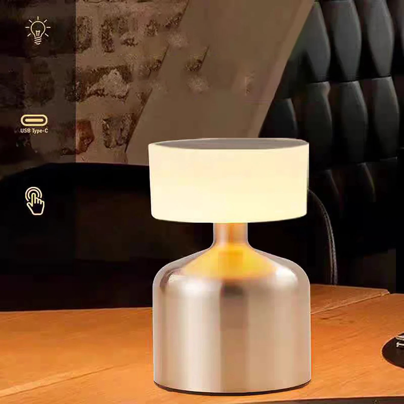 

Bedroom Bedhead RGB 16 Color Light table Lamp Living Room Student Desk Eye Protection Retro Bar Charging Touch Atmosphere Light