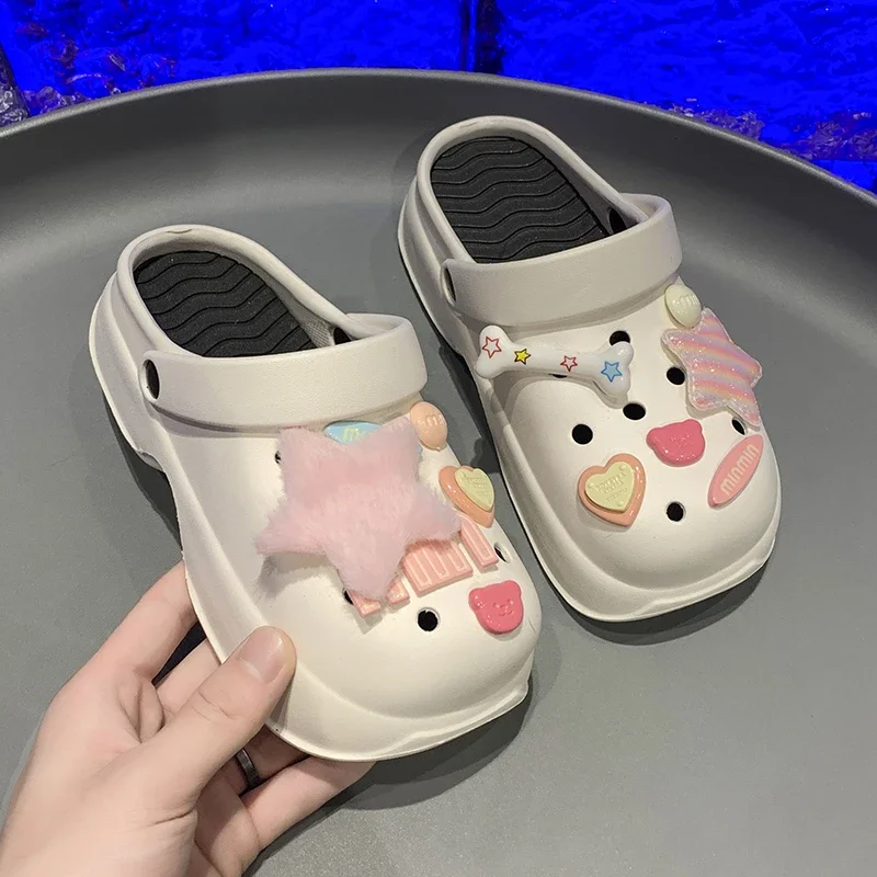 Children Sandals for Girls 2024 Summer New Fashion Comfortable Thick Sole Anti-slippery Casual Tredny Korean Style Beach Shoes