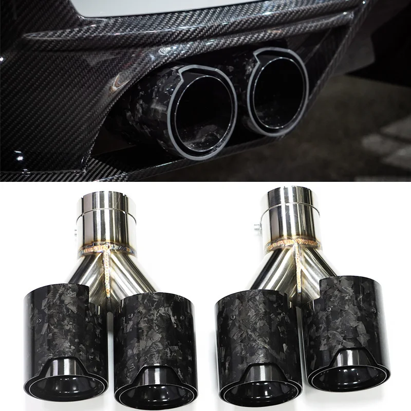 

Quad Exhaust Tip For BMW Y Shape Double M Performance Muffler Tips Universal Forged Carbon Fiber For BMW Universal Exhaust