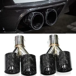 Quad Exhaust Tip For BMW Y Shape Double M Performance Muffler Tips Universal Forged Carbon Fiber For BMW Universal Exhaust