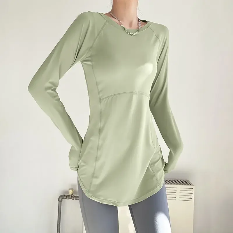 Sporty Long-sleeve T-shirts Women Slim Breathable Jogging Simple Spring New 4 Colors Casual Korean Style Classic Chic Fashion