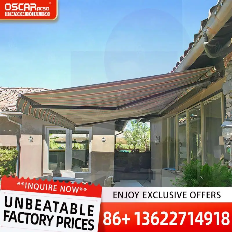 

Motorized Wall Hinged Aluminium Window Awning Extendable Outdoor for Patio Balcony Garden Retractable Awning