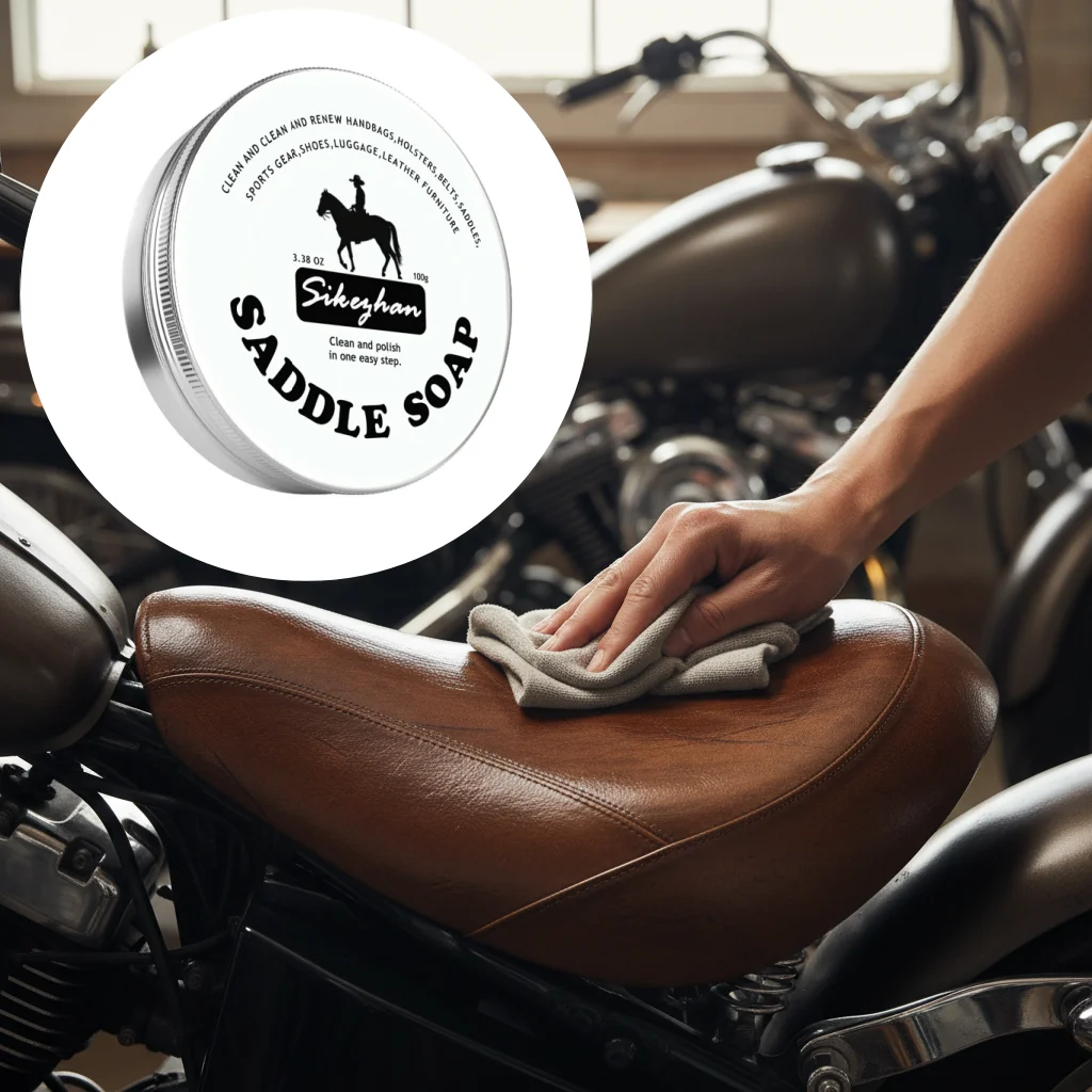 Spülung für Motorrad-Ledersitz, Creme |   Reparatur, Politur und Schutz aus echtem Leder vor Sonnenbekleidung, Risse und Alterung