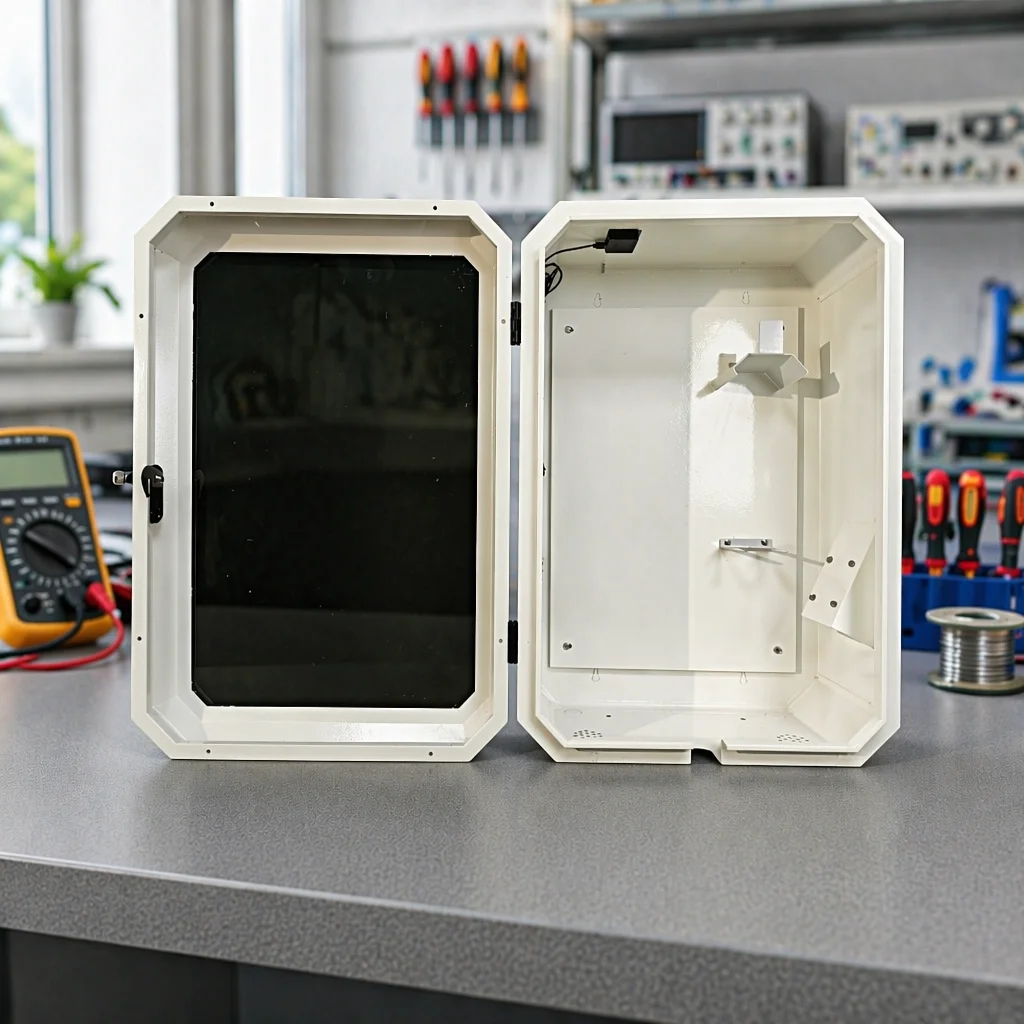 Weatherproof Solar EV Charging Pile Enclosure Dual Fan Cooling Adjustable Thermostat 35 40 45℃ External Base