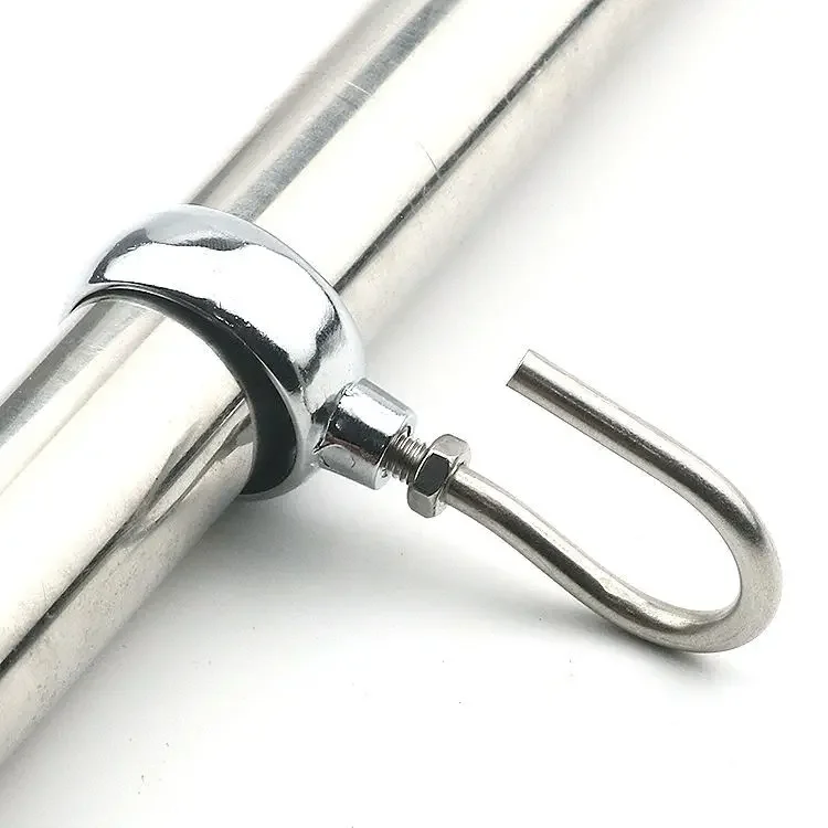 1Pcs Pipe Diameter Zinc Alloy Metal Clothing Rod Fixed Positioning Clothes Hook Kitchen Bathroom Accessories