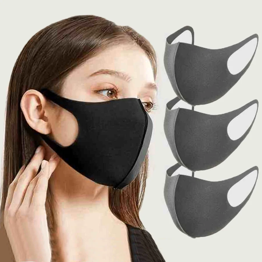 3/9pcs Black Reusable 3D Face Mask Shaping Face Shape Dustproof Unisex Adult Mask Outdoor Travel Fashion COS Protection Mask