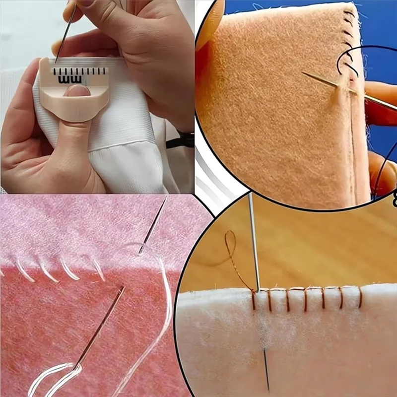 

ABLN-Sewing Needle Gauge Measuring Tool Finger Ruler Sewing Template DIY Stitching Guide Tool