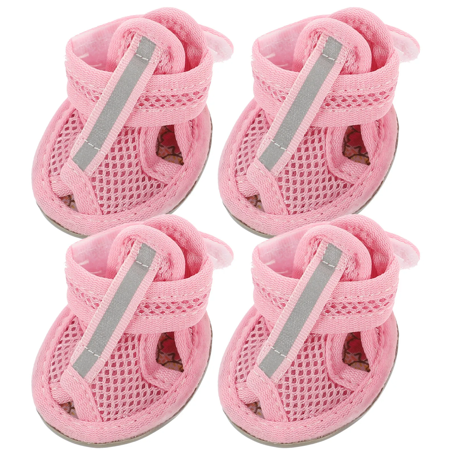 

4 Pcs Dog Shoes for Hot Pavement Breathable Summer Mesh Sandals Digs Puppy While Pet Cooling Dogs Sneakers