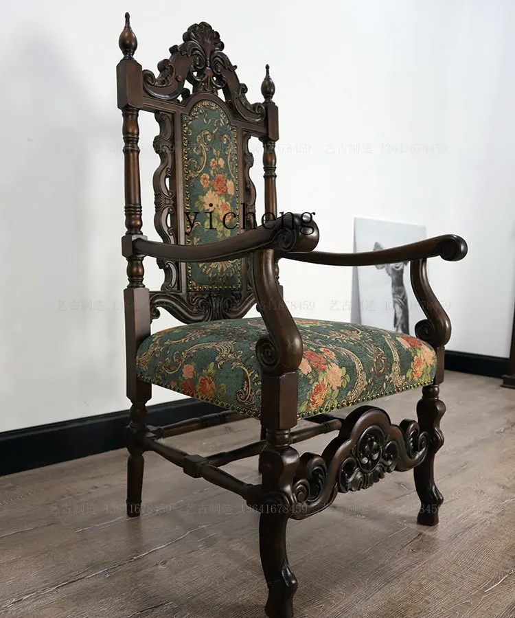 كرسي طعام جديد من الخشب الصلب بالكامل على الطراز الصيني من HJ، شعور فني عتيق لغرفة المعيشة وغرفة الطعام ومسند الظهر وإكسسوارات المنزل