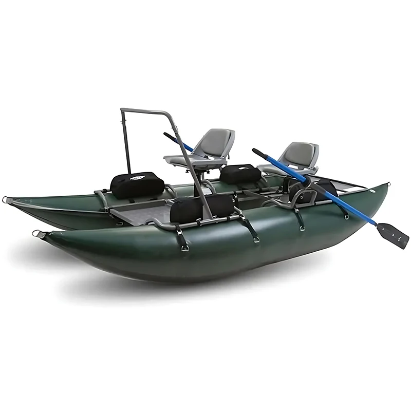 

Catamaran Decoy Boat Foldable PVC Inflatable Fishing Boat, Aluminum Frame Catamaran
