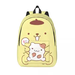 Cute Pom Pom Purin Face Backpack for Men Women Teenage Student Business Daypack Cartoon Laptop Computer Shoulder Bag Sports