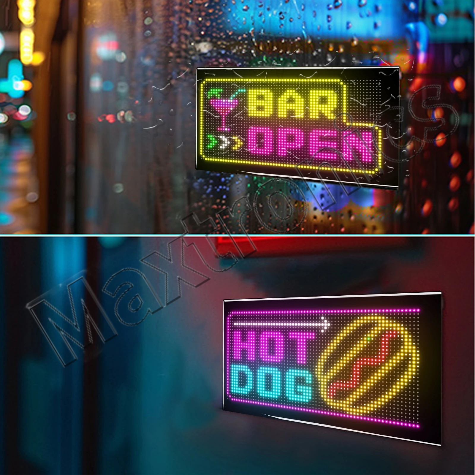 Écran Flexible à Double rangée, panneau matriciel LED, application Programmable multilingue, télécommande, voiture, camion, mauvais yeux