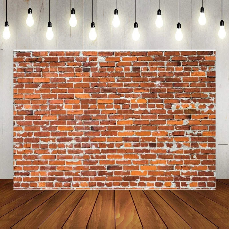 

Vintage Red Brick Wall Happy Birthday Party Photography Backdrops Nature Ivy Green Leaves Covered Background Banner Decoration