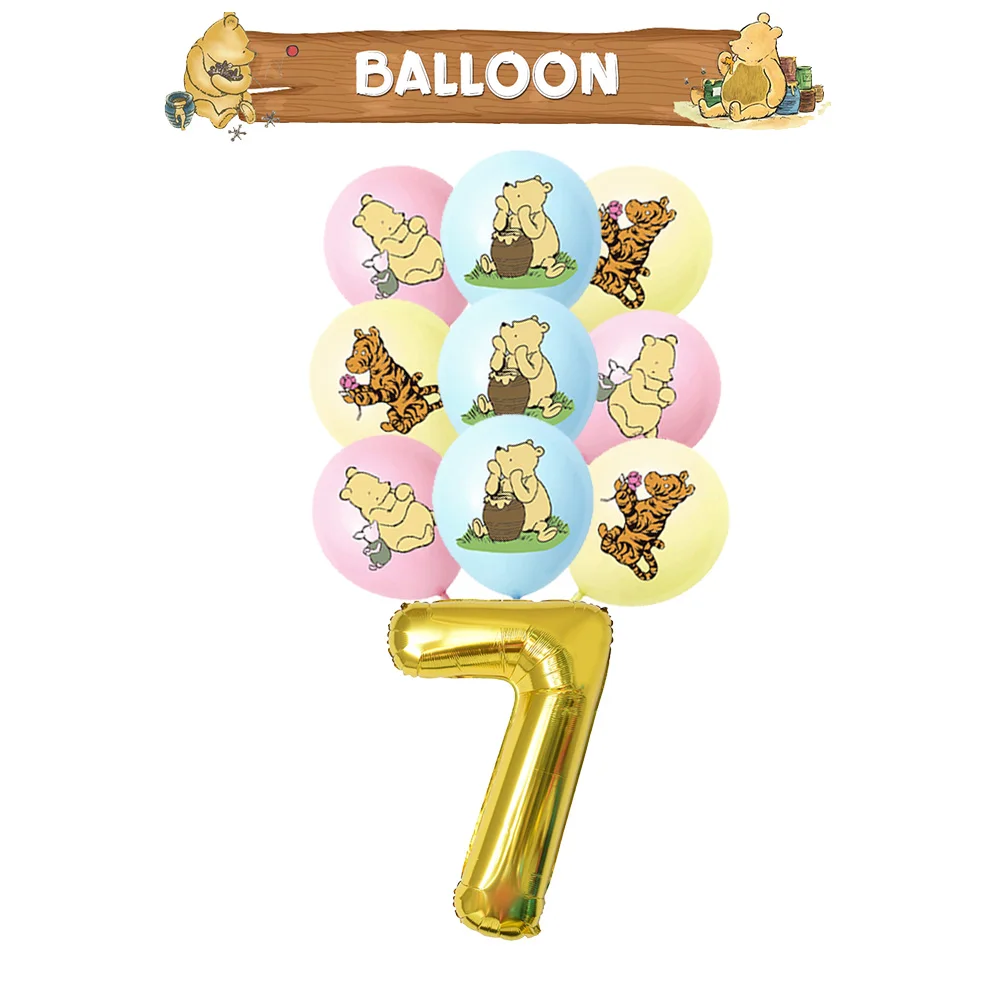Winnie Puuh Geburtstagsdekoration Puuh-Bär Teller Tischdecken Servietten Banner Becher Kindergeburtstag Geschenke Babyparty