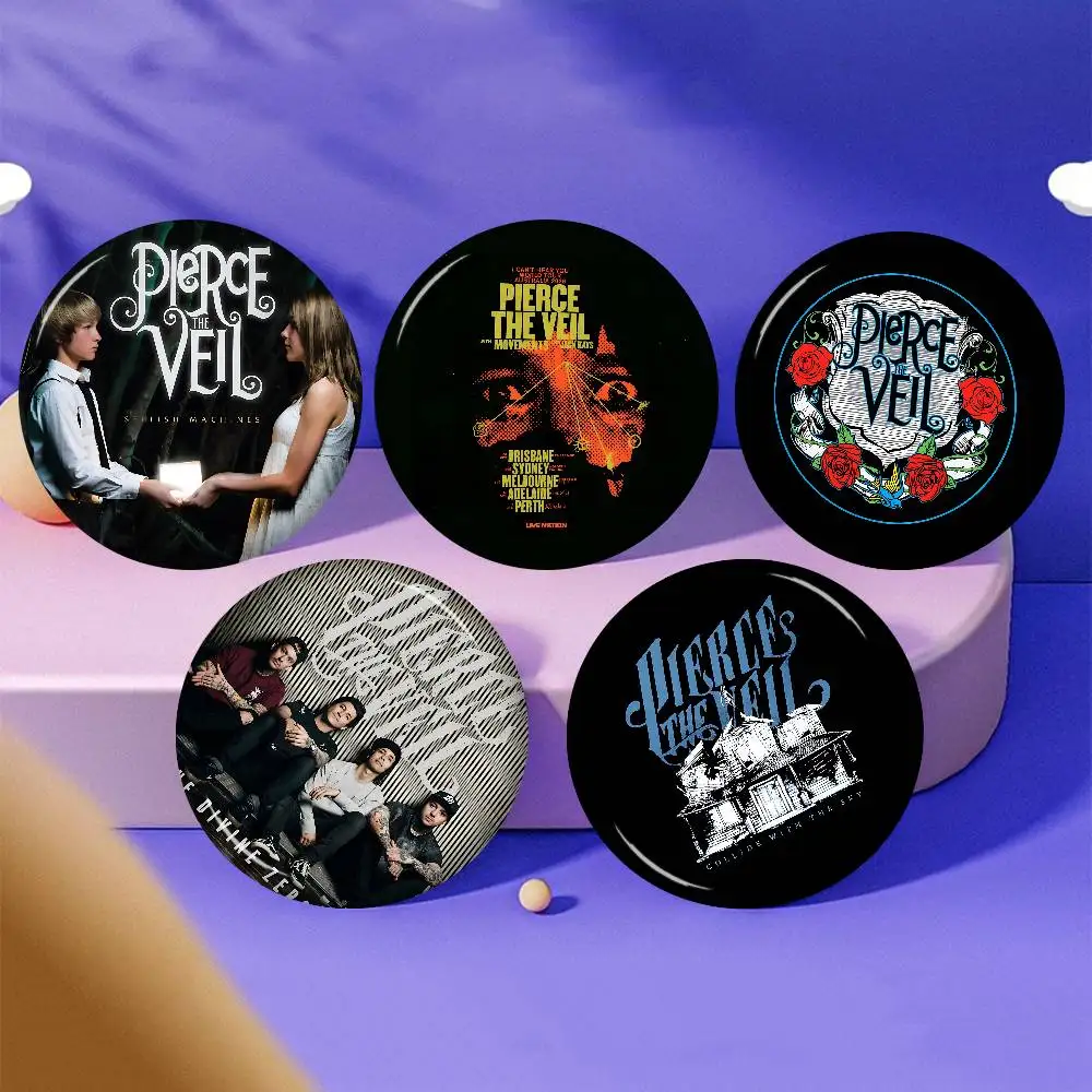 P-Pierce The Veil Band Soft Button Pin Bright Printed Icon Gift For Friends Badge Collar Brooch Lapel Pin Metal