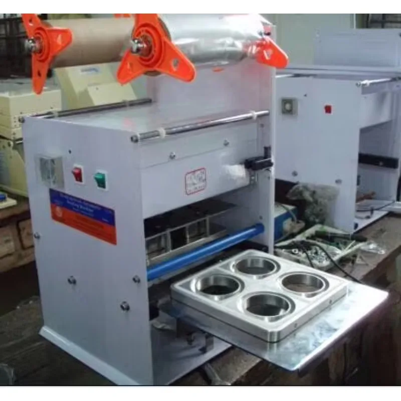 4 Cups Electric Bubble Tea Yogurt Plastic Paper Cup Sealer Hand Press Plastic Film Mini Jelly Cup Sealing Machine