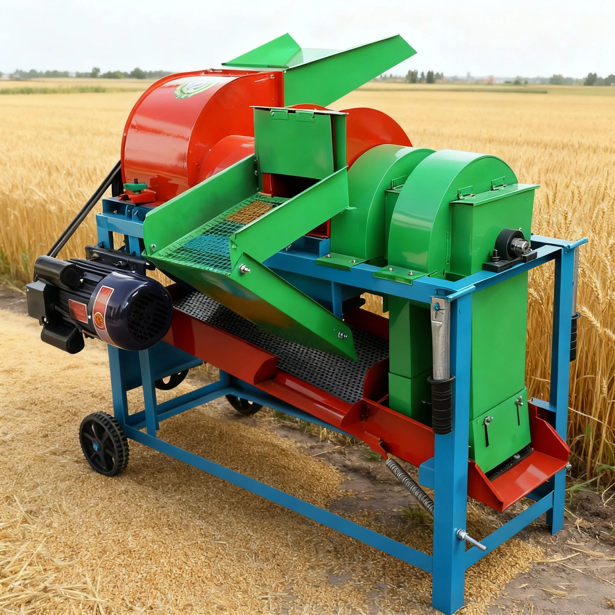 Low Price  Diesel Engine Corn Sheller 1500kg/h Gain Beans Corn Wheat Thresher