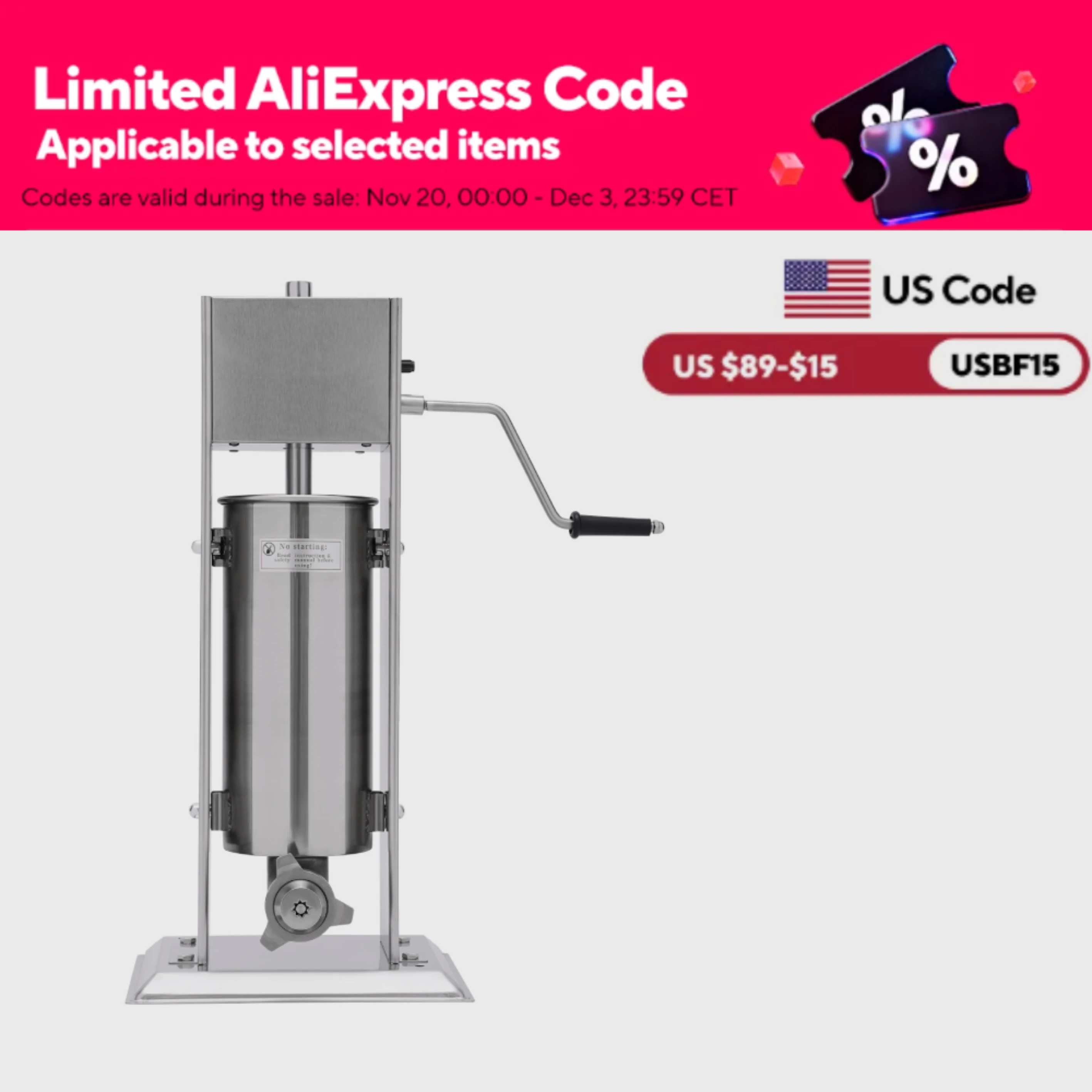 Máquina Vertical para hacer rosquillas, utensilio comercial de acero inoxidable, 5L, Manual, español, con 4 boquillas