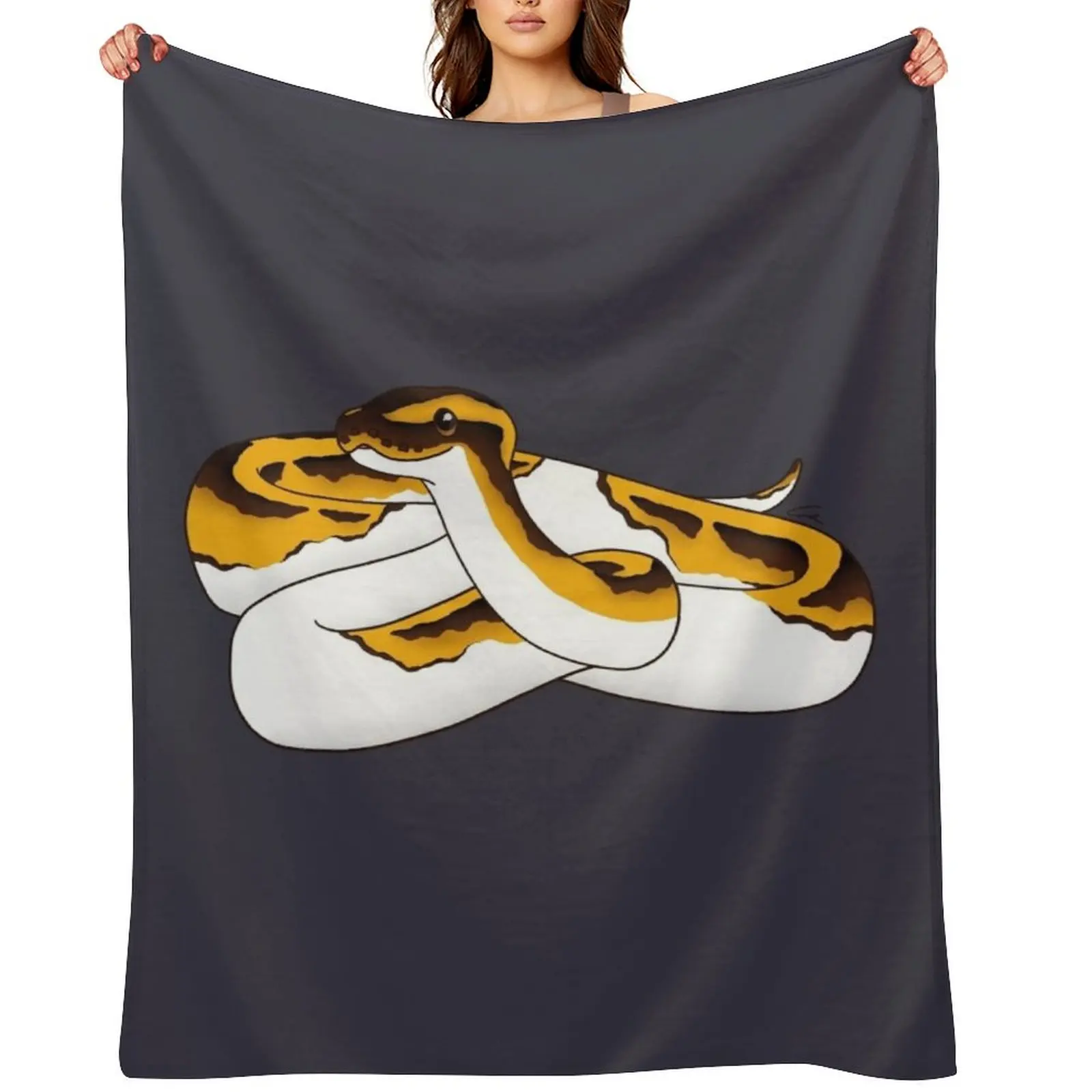 

Piebald Ball Python Illustration Throw Blanket Thins Quilt Cute Plaid Plaid on the sofa Blankets