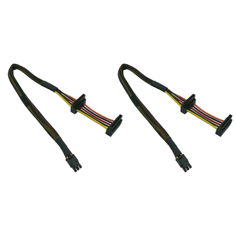 

2X HDD SATA Power Cable Right-Angle SATA 15 Pin X2 To Mini 6 Pin ATX Adapter For Dell Inspiron 3653 3650 Series