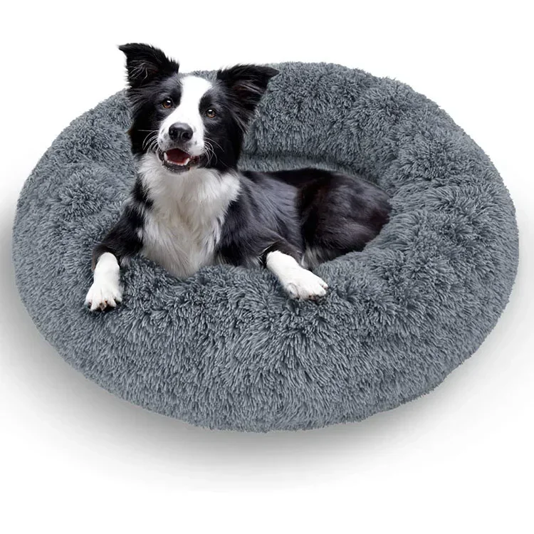 factory washable orthopedic pet couch  donut round fluffy bed memory foam furniture for large and small dog