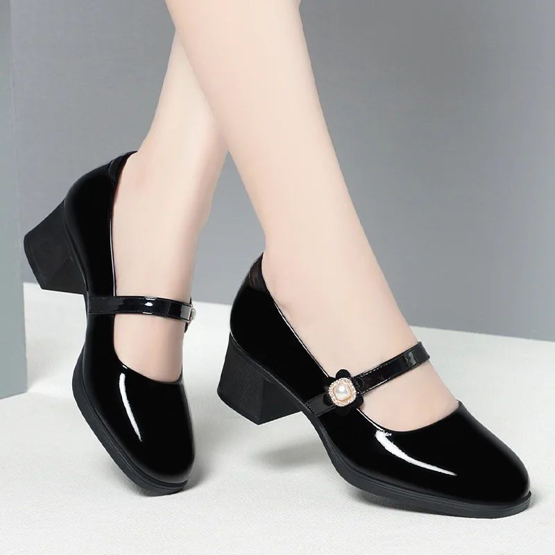 

2024 New Soft Leather Spring Summer Ladies Platform Mixed Color Hook Comfy Preppy Girl Mary Jane Lolita Sweet Shoes Gentle