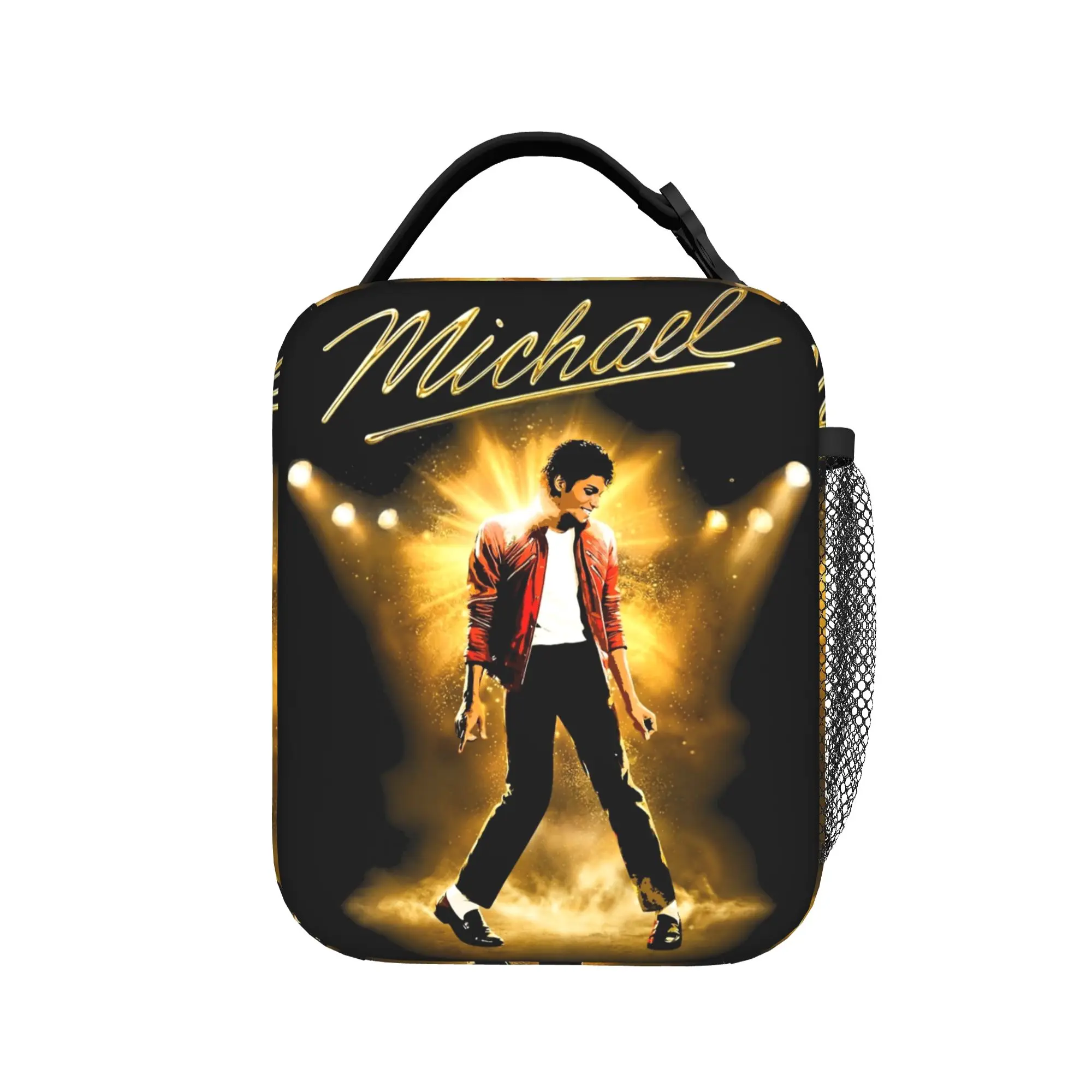 MJ King of Pop Halftone Michaels Jacksons Thermal Insulated Lunch Bags for Picnic  Portable Bento Box Cooler Thermal Lunch Boxes