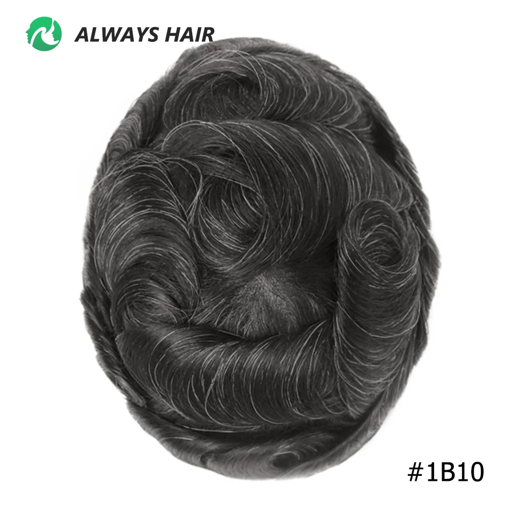 Alwayshair-DUAR Q6 Hair System Invisible Hairline Men Toupee Lace & PU Natural Indian Hair Prosthesis 130 Hair Patch for Man Wig image 3