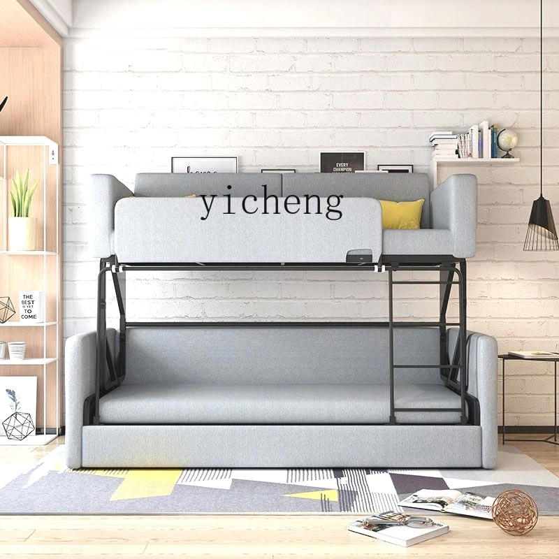 ZK simple double folding sofa bed single leisure living room sofa three-fold bed upper and lower bunk sofa bed