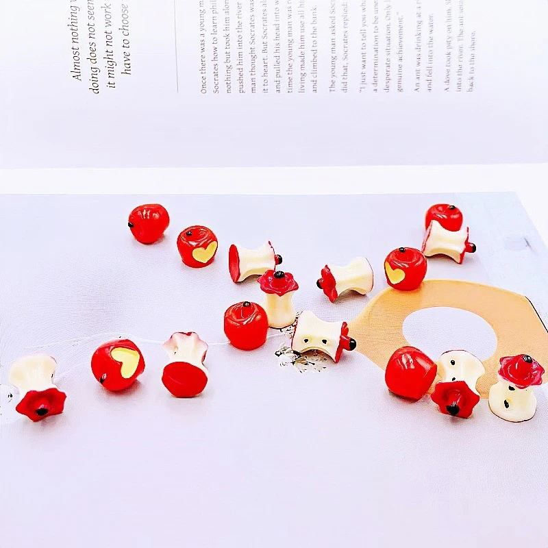 10Pcs Puppy Apple Button Jewelry Accessories Hole Shoes Handmade Materials Pendant DIY Ornaments