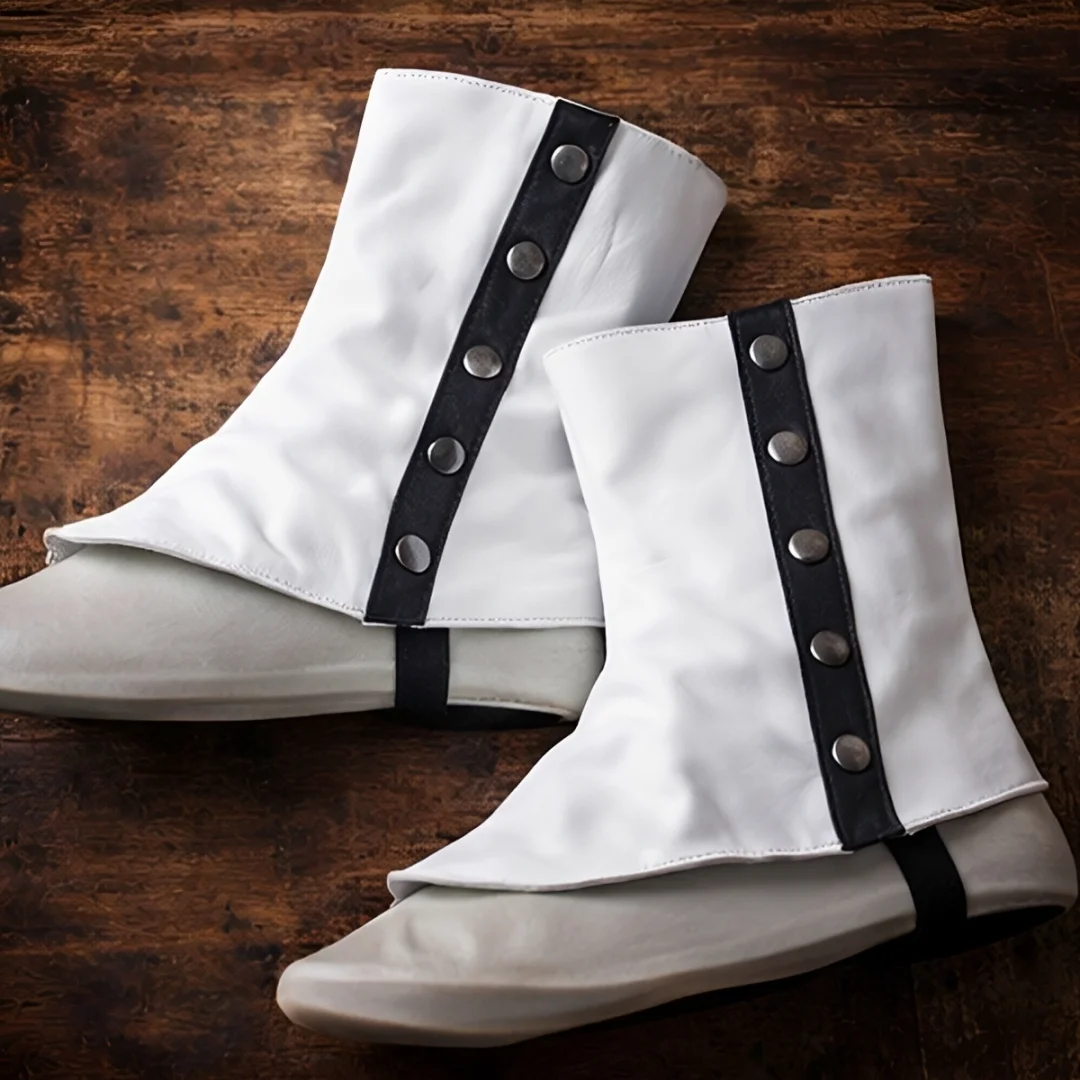 Picture 7: Retro Medieval Renaissance Boot Covers Men Women Vintage 19th Century Steampunk Leg Guards Pirate Cosplay Costume Props