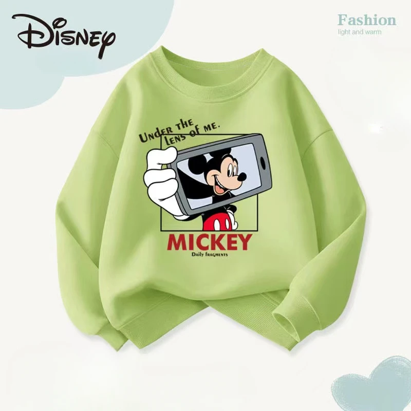 Autumn Children Boy Clothes Disney Minnie Printing Sweatshirts Pullover Fashion Kid Girls Long Sleeves T-shirts Children\'s Tops