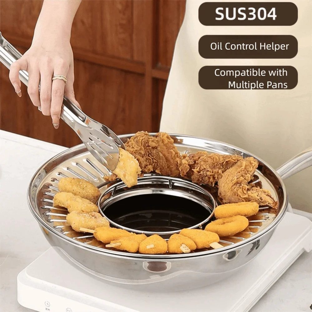 

Стойка для слива жареных продуктов из нержавеющей стали 304, пищевой фильтр для контроля масла, сервировочный поддон, круглый фильтр, термостойкий