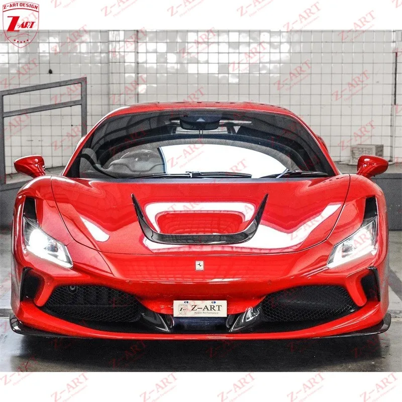 Z-ART F8 Dry Carbon Fiber Front Lip for Ferrari F8 Dry Carbon Fiber Front Flap for F8 Spider Body Kit Car Styling Parts