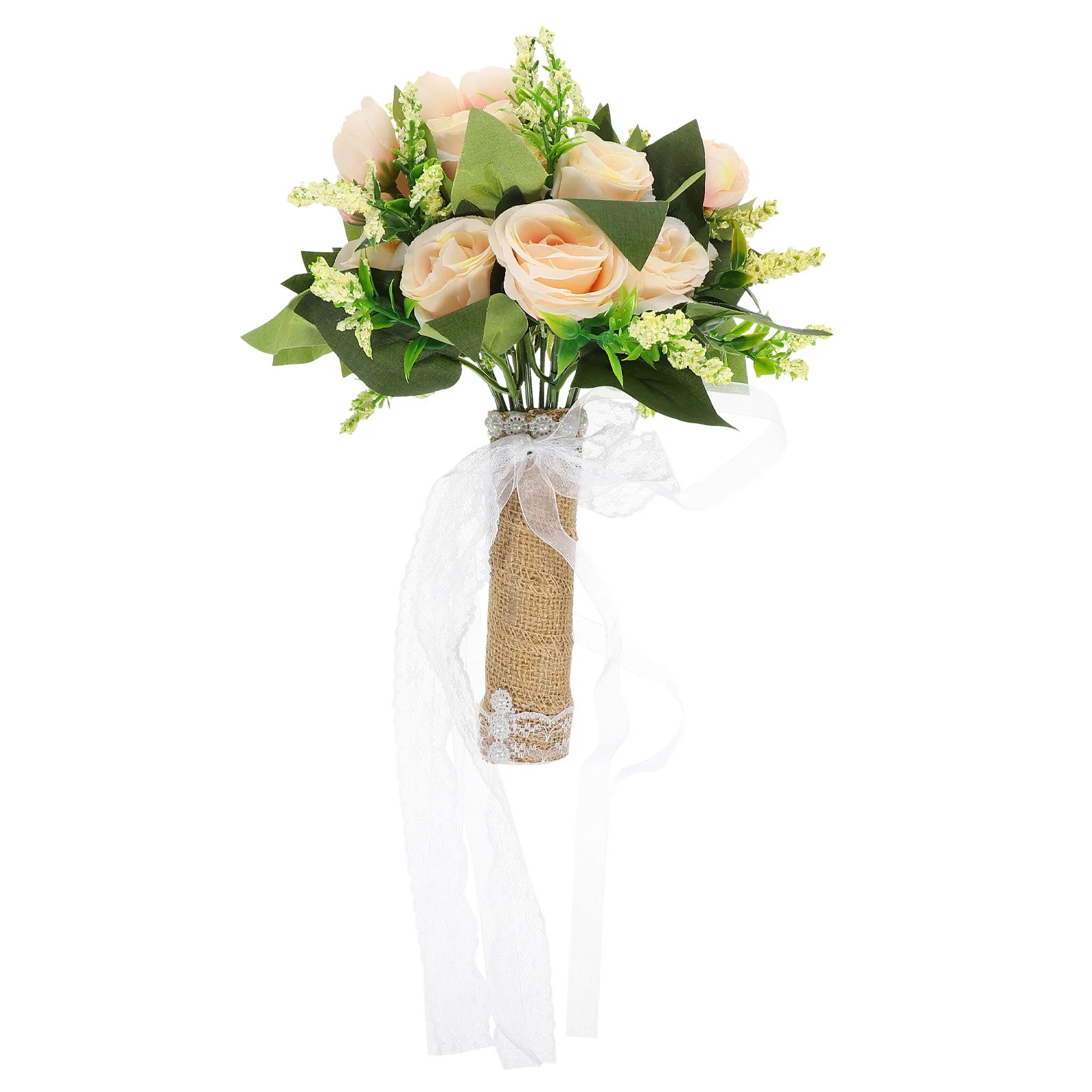 

Luxury Silk Linen Wedding Bridal Bouquet Artificial Flower Bridesmaid Holding Floral Arrangement Party Decoration Fake Flowers