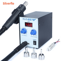 Silverflo 857D+ Hot Air Rework Station 600W Soldering Station Desoldering Gun With Twin-Turbo Blower SMD Repair,Heat Shrinking