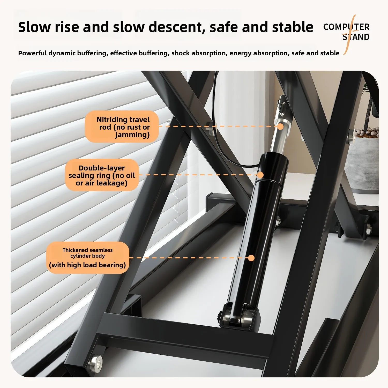 Standing workbench desk Lifting table Desktop computer desk Notebook desktop Folding height increasing bracket
