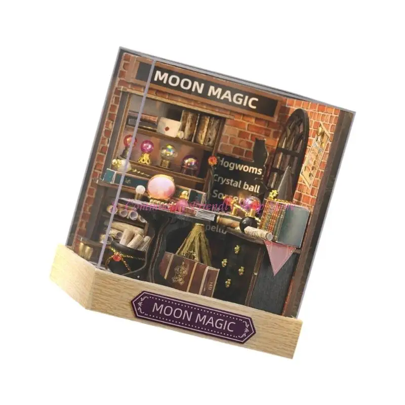 85ae Artistic Miniature Scene Building Set Escena calle Kits ensamblaje casa manualidades madera para