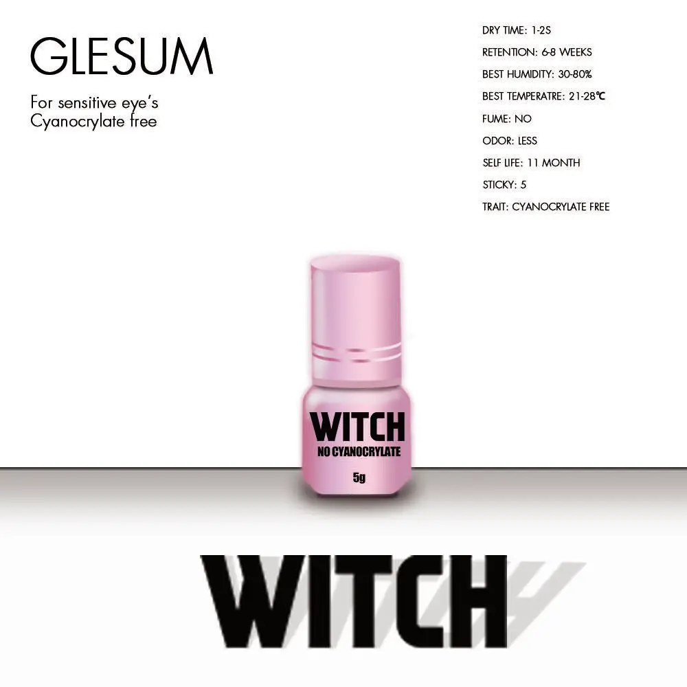 Glesum Fast Drying Strong False Eye Lash Extension Glue Adhesive Retention 8-9 Weeks Low Smell Mink Eyelash Glue