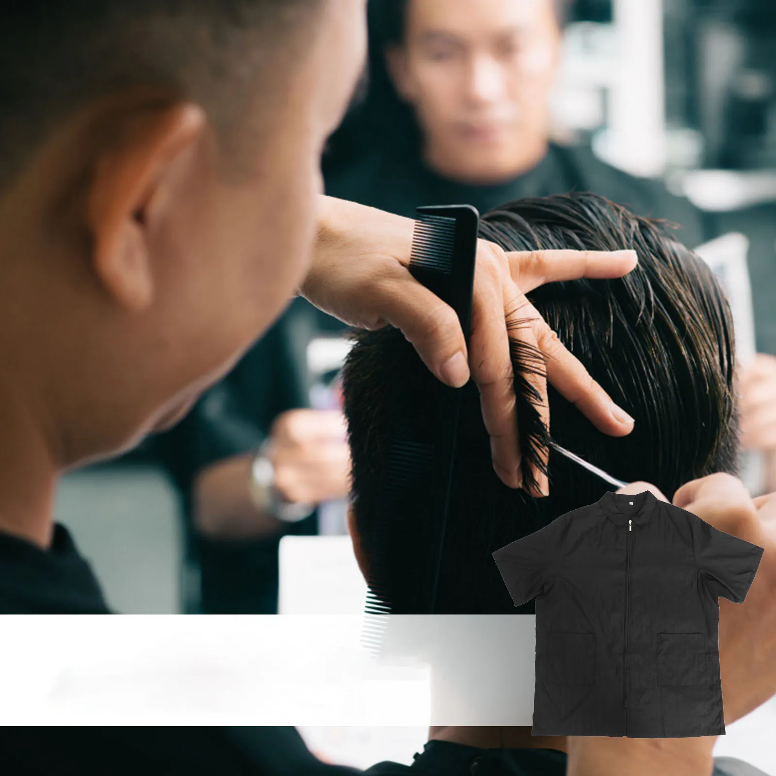 

1 шт. Водонепроницаемый модный фартук для парикмахера, простой и удобный дизайн с передними карманами, для использования в салонах красоты, на кухне, в столовой, на каждый день, для работы