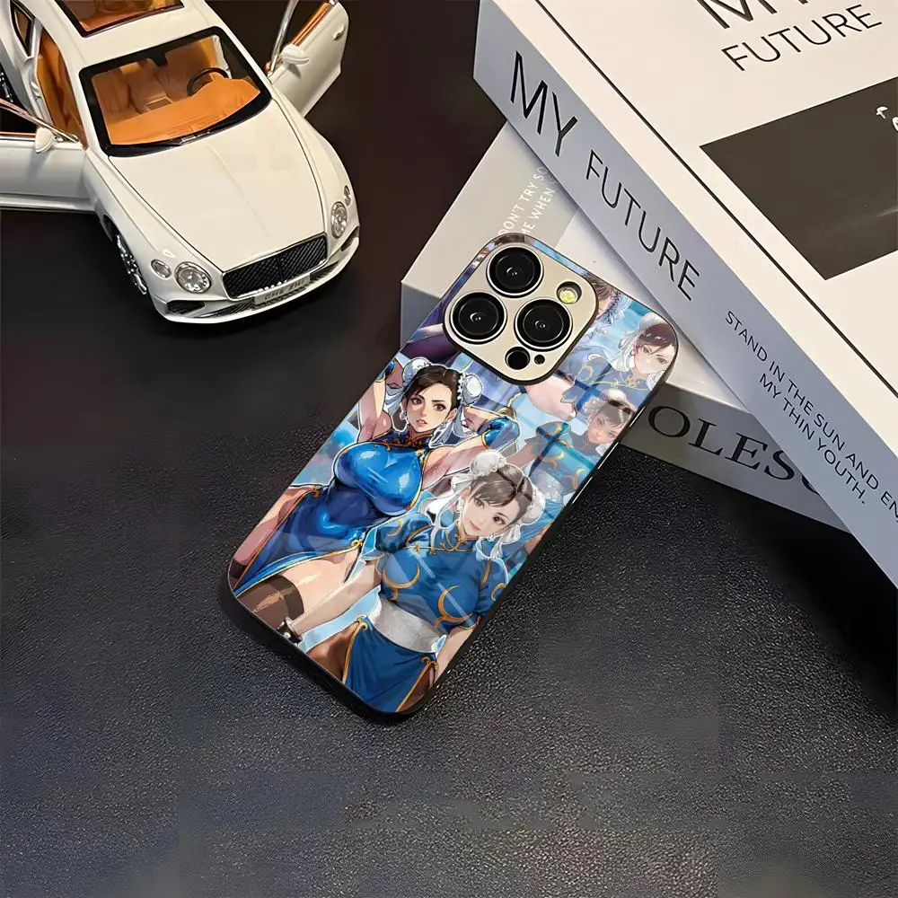 Chun Li Phone Case New Cool Electroplated Glass Unique Fashion For IPhone 16 15 14 13 12 11 X Vivo Oppo