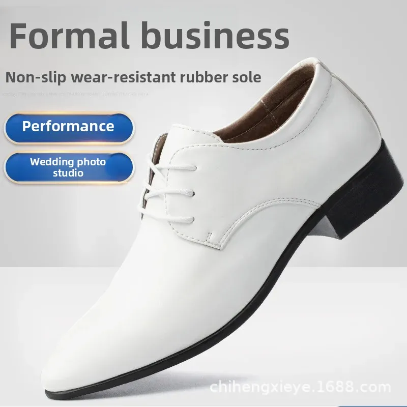 الأعمال أحذية رجالية عادية الأبيض ربيع الخريف تنفس الكورية نمط أداء الزفاف الرجال تظهر الذكور الأحذية