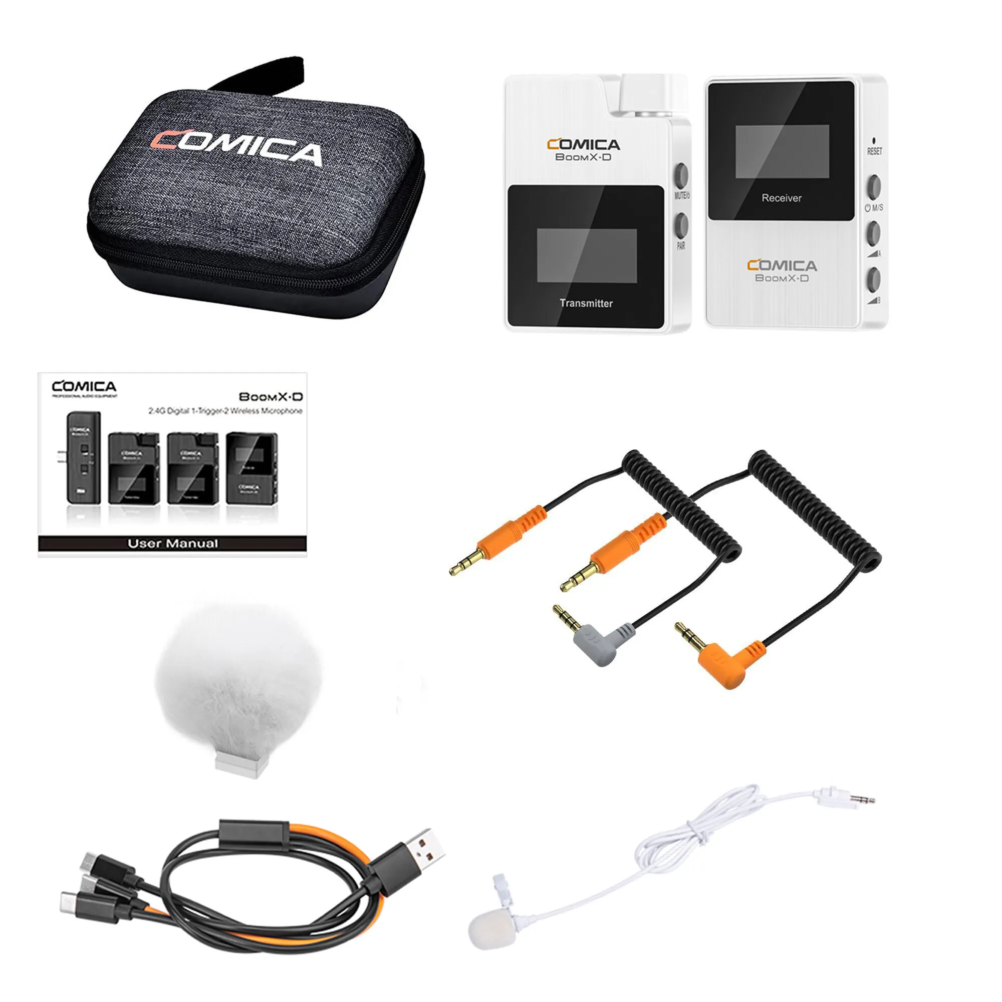 COMICA BoomX-D Wireless Lavalier Microphone, Support Internal Recording, for Cameras, Camcorders, Smartphones