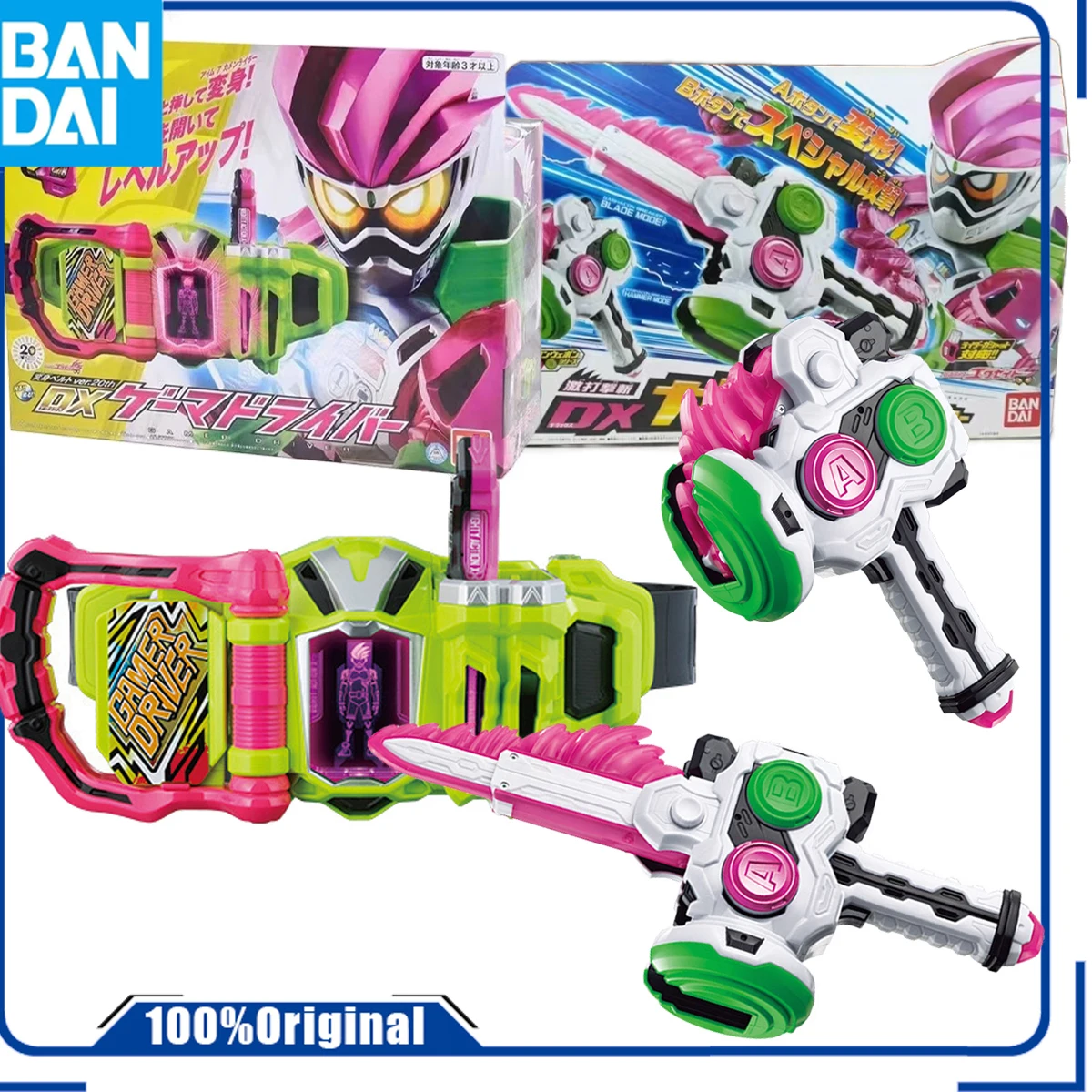 Bandai Genuine Original     KAMEN RIDER DX EQUIP KAMEN RIDER EX-AID DX PLAYER DRIVE     Anime Action Figures Toys For Boys Girls